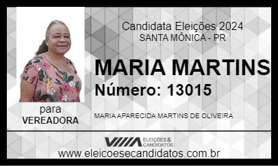 Candidato MARIA MARTINS 2024 - SANTA MÔNICA - Eleições