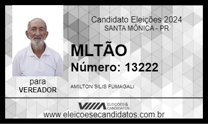 Candidato MILTÃO 2024 - SANTA MÔNICA - Eleições