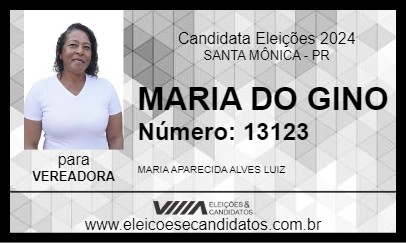 Candidato MARIA DO GINO 2024 - SANTA MÔNICA - Eleições