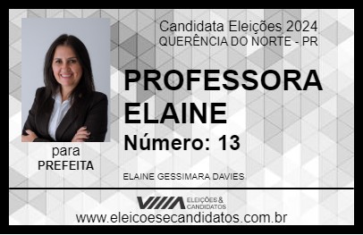 Candidato PROFESSORA ELAINE 2024 - QUERÊNCIA DO NORTE - Eleições