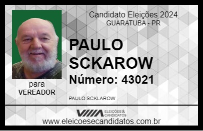 Candidato PAULO SCKAROW 2024 - GUARATUBA - Eleições