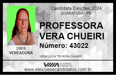 Candidato PROFESSORA VERA CHUEIRI 2024 - GUARATUBA - Eleições