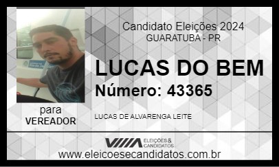 Candidato LUCAS DO BEM 2024 - GUARATUBA - Eleições