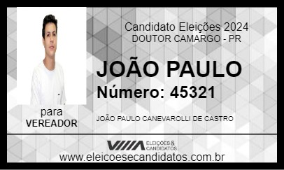 Candidato JOÃO PAULO 2024 - DOUTOR CAMARGO - Eleições