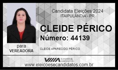 Candidato CLEIDE PÉRICO 2024 - ITAIPULÂNDIA - Eleições