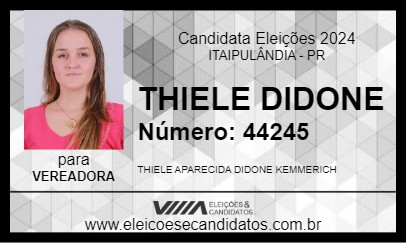 Candidato THIELE DIDONE 2024 - ITAIPULÂNDIA - Eleições