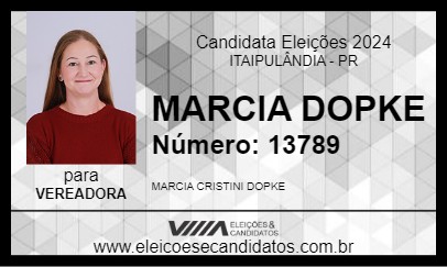 Candidato MARCIA DOPKE 2024 - ITAIPULÂNDIA - Eleições