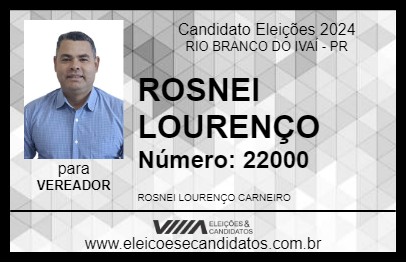 Candidato ROSNEI LOURENÇO 2024 - RIO BRANCO DO IVAÍ - Eleições