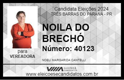 Candidato NOILA DO BRECHÓ 2024 - TRÊS BARRAS DO PARANÁ - Eleições