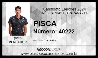 Candidato PISCA 2024 - TRÊS BARRAS DO PARANÁ - Eleições