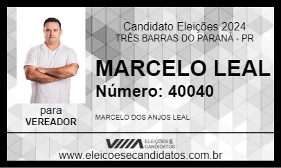 Candidato MARCELO LEAL 2024 - TRÊS BARRAS DO PARANÁ - Eleições