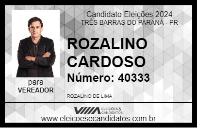 Candidato ROZALINO CARDOSO 2024 - TRÊS BARRAS DO PARANÁ - Eleições