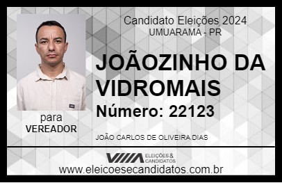 Candidato JOÃOZINHO DA VIDROMAIS 2024 - UMUARAMA - Eleições