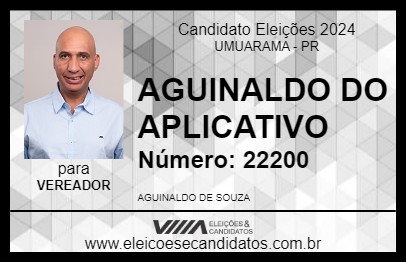 Candidato AGUINALDO DO APLICATIVO 2024 - UMUARAMA - Eleições