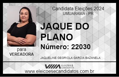 Candidato JAQUE DO PLANO 2024 - UMUARAMA - Eleições