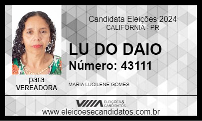 Candidato LU DO DAIO 2024 - CALIFÓRNIA - Eleições