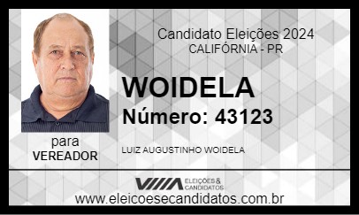 Candidato WOIDELA 2024 - CALIFÓRNIA - Eleições