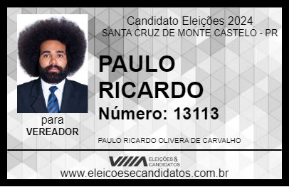 Candidato PAULO RICARDO 2024 - SANTA CRUZ DE MONTE CASTELO - Eleições