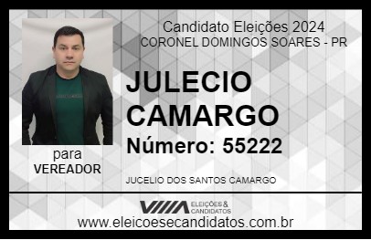 Candidato JULECIO CAMARGO 2024 - CORONEL DOMINGOS SOARES - Eleições