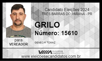 Candidato GRILO 2024 - TRÊS BARRAS DO PARANÁ - Eleições