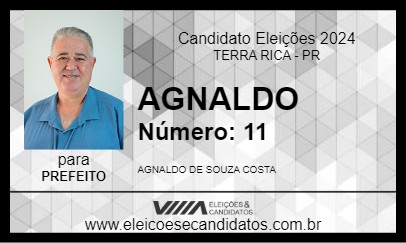 Candidato AGNALDO 2024 - TERRA RICA - Eleições