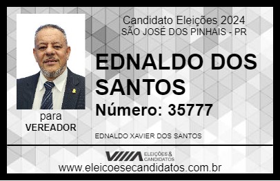 Candidato EDNALDO DOS SANTOS 2024 - SÃO JOSÉ DOS PINHAIS - Eleições