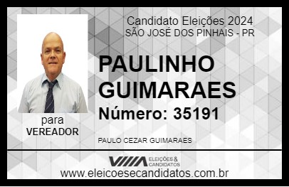 Candidato PAULINHO GUIMARAES 2024 - SÃO JOSÉ DOS PINHAIS - Eleições