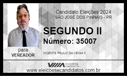 Candidato SEGUNDO II 2024 - SÃO JOSÉ DOS PINHAIS - Eleições