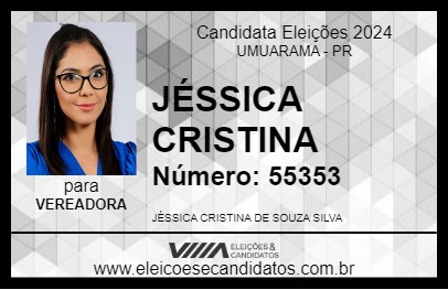 Candidato JÉSSICA CRISTINA 2024 - UMUARAMA - Eleições