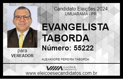 Candidato EVANGELISTA TABORDA 2024 - UMUARAMA - Eleições