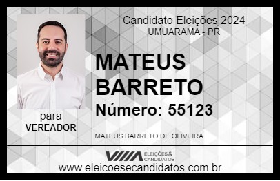 Candidato MATEUS BARRETO 2024 - UMUARAMA - Eleições