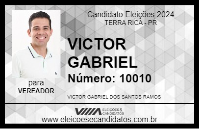 Candidato VICTOR GABRIEL 2024 - TERRA RICA - Eleições