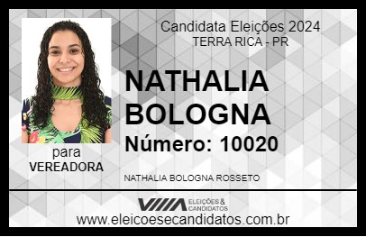 Candidato NATHALIA BOLOGNA 2024 - TERRA RICA - Eleições