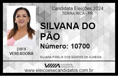 Candidato SILVANA DO PÃO 2024 - TERRA RICA - Eleições