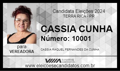 Candidato CASSIA CUNHA 2024 - TERRA RICA - Eleições