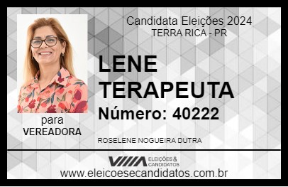 Candidato LENE TERAPEUTA 2024 - TERRA RICA - Eleições