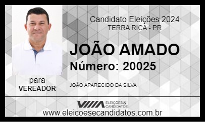 Candidato JOÃO AMADO 2024 - TERRA RICA - Eleições