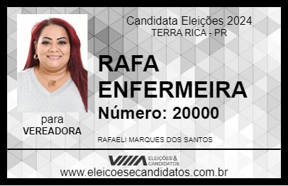 Candidato RAFA ENFERMEIRA 2024 - TERRA RICA - Eleições