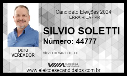 Candidato SILVIO SOLETTI 2024 - TERRA RICA - Eleições