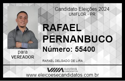 Candidato RAFAEL PERNANBUCO 2024 - UNIFLOR - Eleições