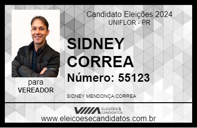 Candidato SIDNEY CORREA 2024 - UNIFLOR - Eleições