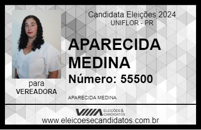 Candidato APARECIDA MEDINA 2024 - UNIFLOR - Eleições