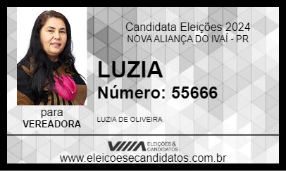 Candidato LUZIA 2024 - NOVA ALIANÇA DO IVAÍ - Eleições