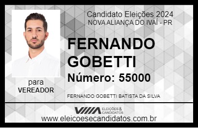 Candidato FERNANDO GOBETTI 2024 - NOVA ALIANÇA DO IVAÍ - Eleições