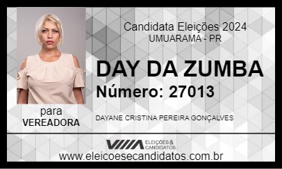 Candidato DAY DA ZUMBA 2024 - UMUARAMA - Eleições