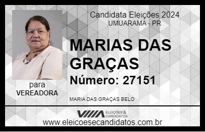 Candidato MARIAS DAS GRAÇAS 2024 - UMUARAMA - Eleições