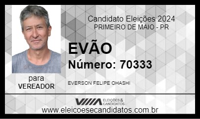 Candidato EVÃO 2024 - PRIMEIRO DE MAIO - Eleições