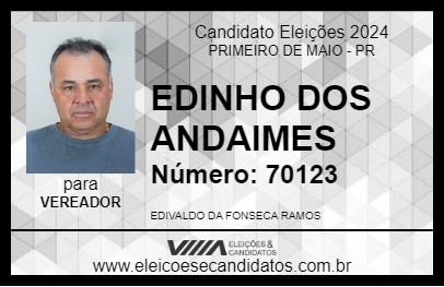 Candidato EDINHO DOS ANDAIMES 2024 - PRIMEIRO DE MAIO - Eleições