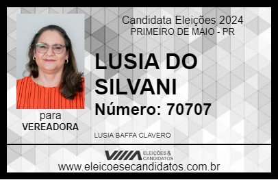 Candidato LUSIA DO SILVANI 2024 - PRIMEIRO DE MAIO - Eleições