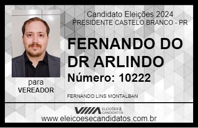 Candidato FERNANDO DO DR ARLINDO 2024 - PRESIDENTE CASTELO BRANCO - Eleições